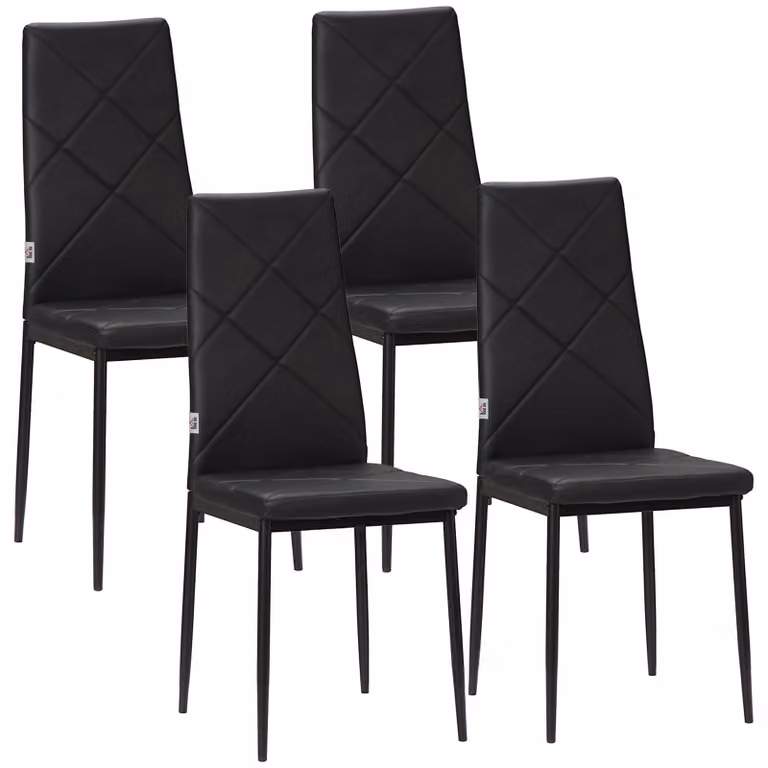 Sedie da pranzo - Sedie - Sedie da cucina - Sedie da ufficio - Sedie in ecopelle - Set da 4 - Elevato comfort di seduta