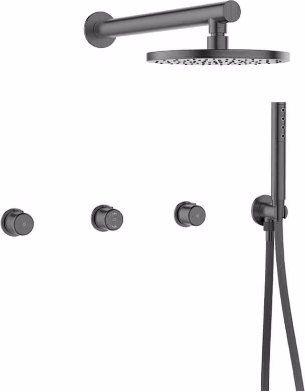 Miscelatore da incasso per doccia design con set in grafite