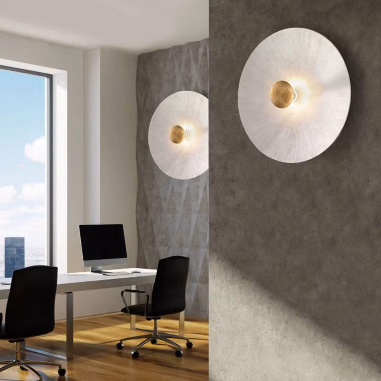 austrolux Applique da parete Moon Sun, dimmerabile, Bianco / Opale, Soggiorno / Sala da pranzo, Vetro, Applique