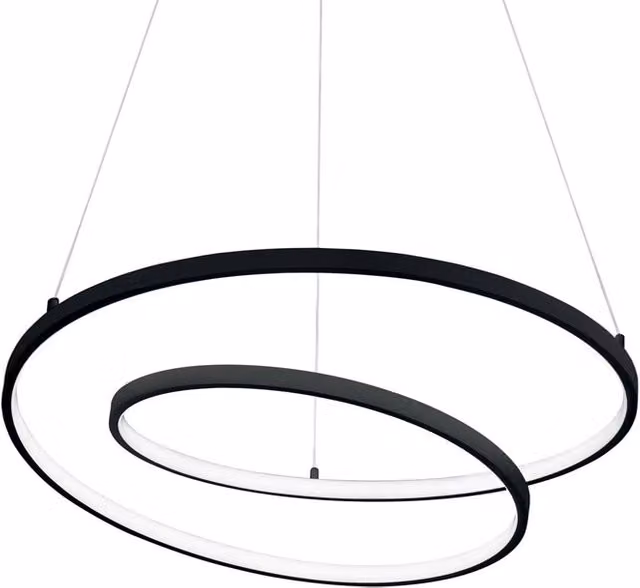Sospensione Moderna Ideal Lux Oz in Metallo Nero con LED 48W Luce Calda 3000K Diametro: 60 cm – 1