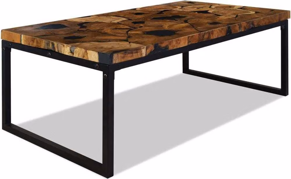 vidaXL Tavolino in resina teak 110x60x40 cm