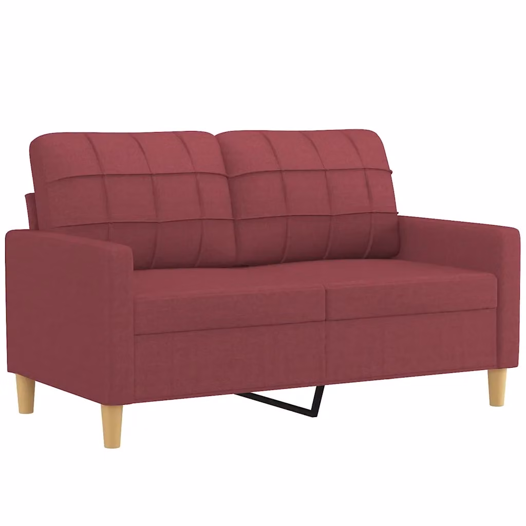 Divano moderno vidaXL in tessuto rosso con struttura in metallo per il tuo soggiorno L: 138 cm, P: 77 cm, H: 80 cm – 2