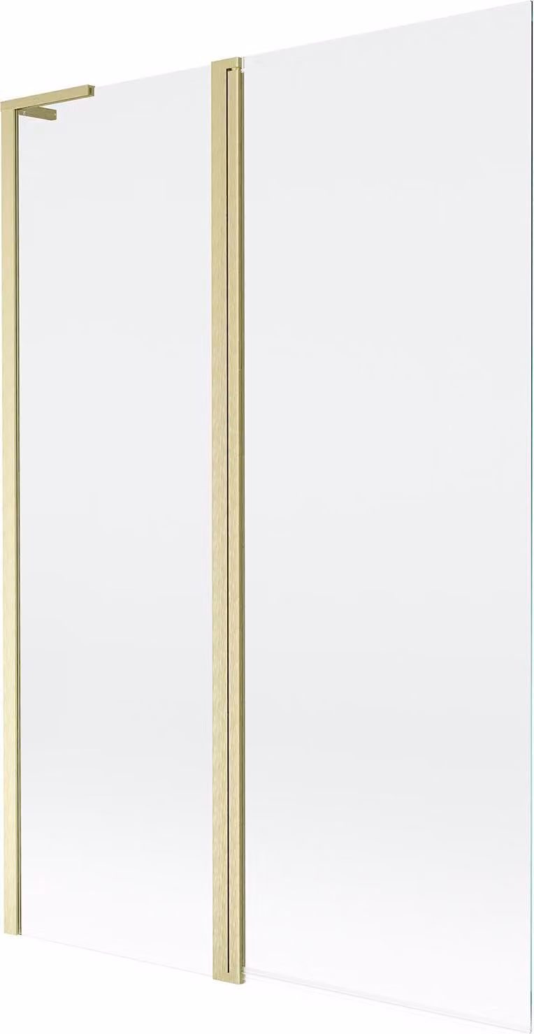 Mexen Mist L paravento per vasca da bagno a 2 ante 120 x 150 cm, trasparente, oro spazzolato - 8A9L-120-011-55-00