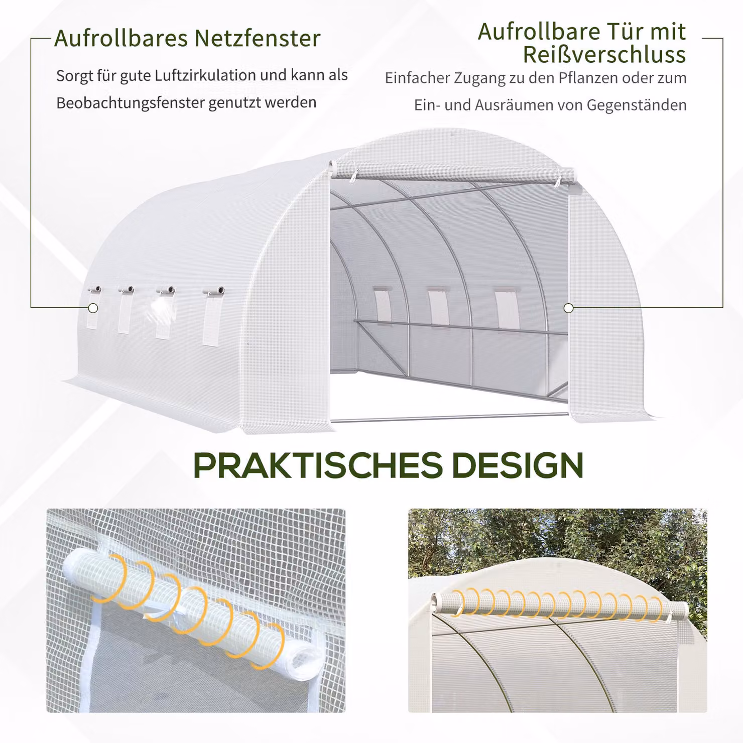 Serra, struttura in metallo resistente, finestre scorrevoli, A