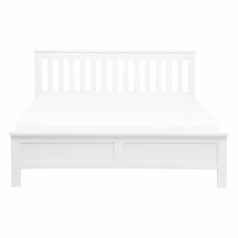 Letto matrimoniale Beliani in legno di pino bianco laccato stile scandinavo L/P/H: 140 x 200 x 88 cm – 2