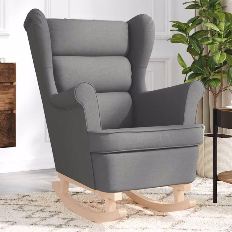 Maison Exclusive - Poltrona a dondolo, grigio scuro, 74x90x102 cm, rivestita in tessuto