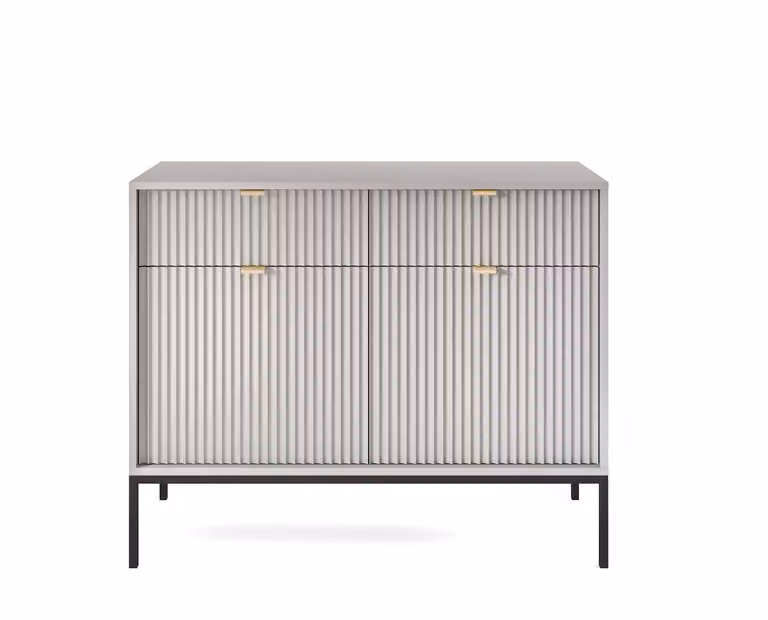 Cassettiera grigia, dimensioni: 104 cm x 83 cm x 39 cm