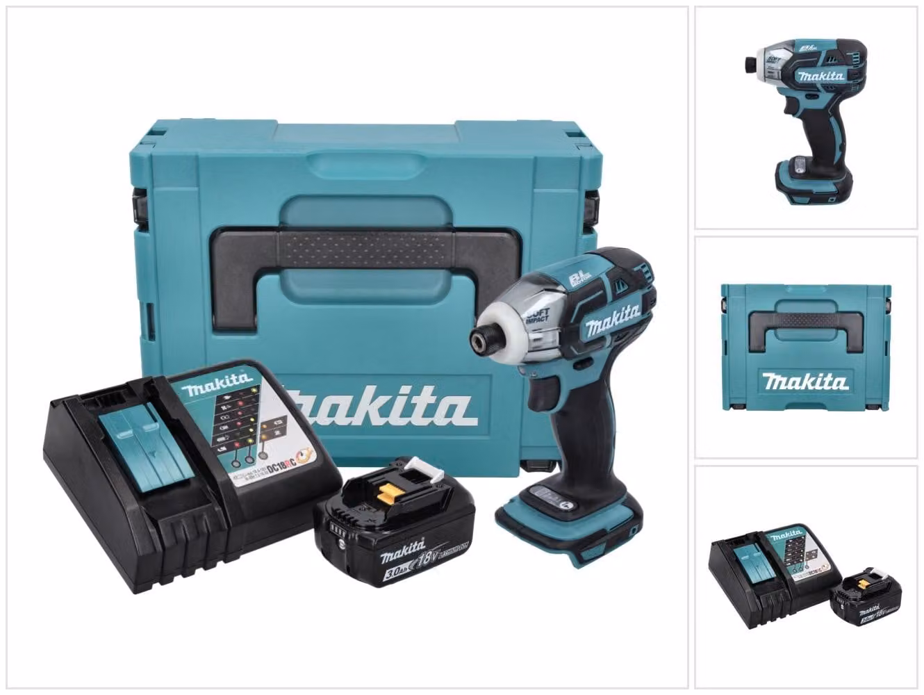 Avvitatore a impulsi a batteria Makita DTS 141 RF1J 18 V 40 Nm 1/4" brushless + 1x batteria ricaricabile 3,0 Ah + caricabatterie + Makpac