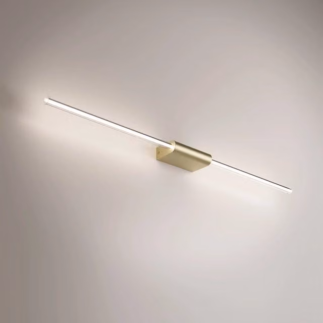 Brilliant Lampada da Parete e Soffitto LED in Alluminio Oro, Design Minimalista Cilindrico con Diffusore in Plastica, 9W, L: 87.2 cm