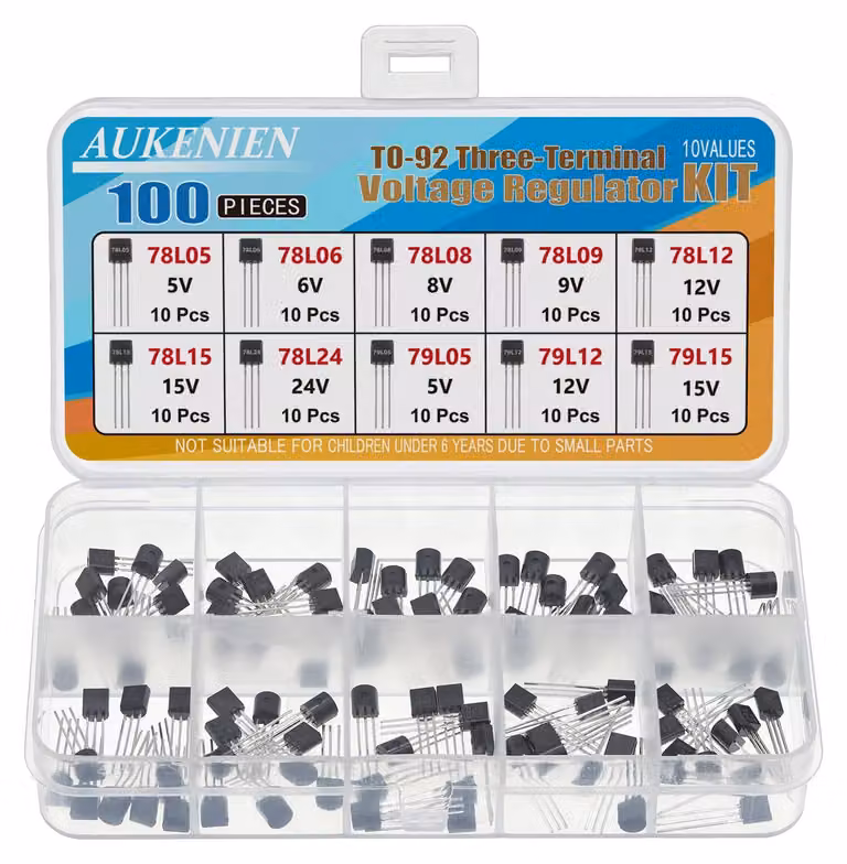 Set di regolatori di tensione, 100 pezzi, 10 valori, tipo TO-92
