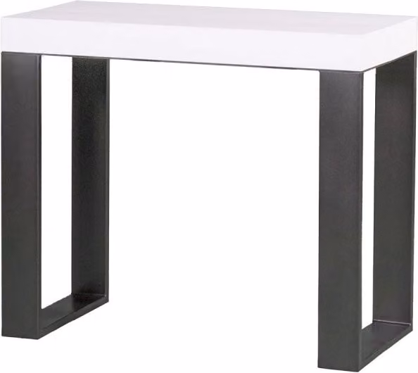 Consolle allungabile Itamoby in stile industrial con telaio in metallo antracite e piano bianco frassino L/P: 90 x 40/300 cm – 1