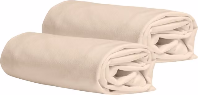 DaunenStep Set di 2 federe copricuscino in jersey Vivacolor beige con chiusura a zip