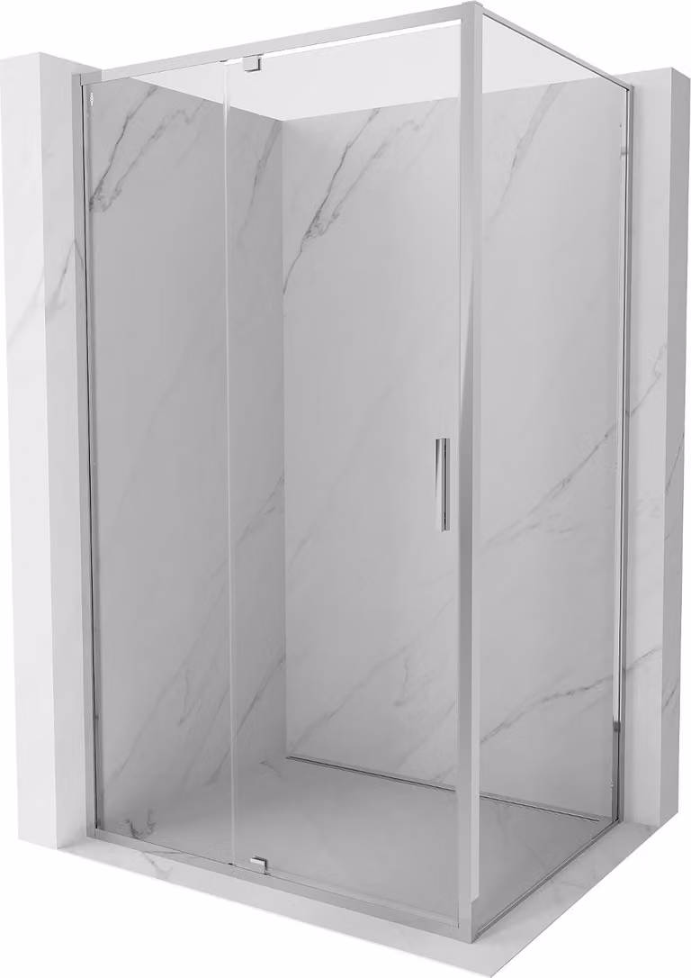 Mexen Exo cabina doccia a battente 135 x 85 cm, trasparente, cromo - 819-135-085-01-00