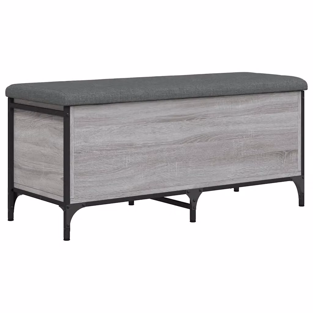 Panca con contenitore Design Mania in legno e metallo, colore grigio, L: 102 cm, P: 42 cm, H: 45 cm – 2