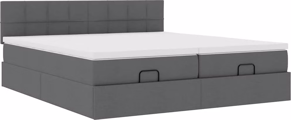 Struttura Letto Pouf con Materassi 200x200 cm in Tessuto