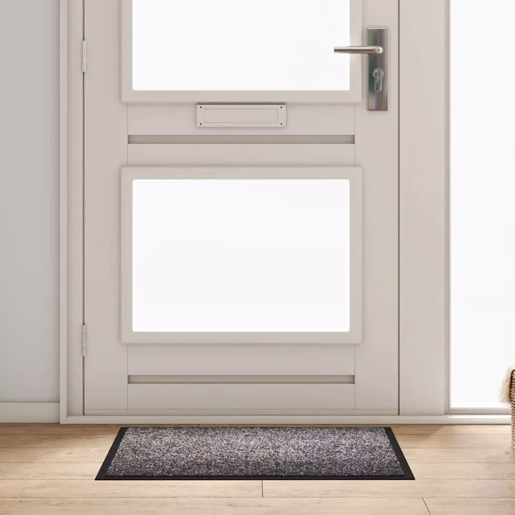 Tappetino vidaXL Grigio in Tessuto Teddy Lavabile, L: 60 cm, P: 80 cm, H: 1 cm