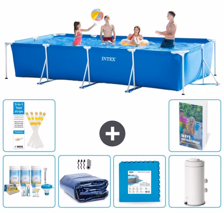 Piscina fuori terra rettangolare - 450x220x84 cm - composta da 5 elementi, modello S14