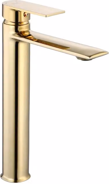 Rubinetto da lavabo da appoggio Rea Veneta Gold High in ottone nero opaco e oro