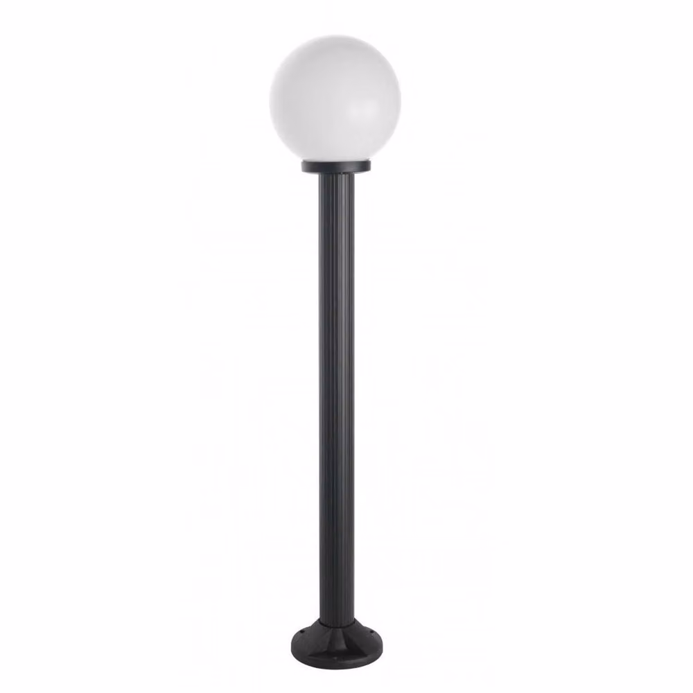 Lampada da giardino 120 cm sfera bianca o fumé 20 cm 1xE27 nero IP43 SU-MA Kule K 5002/2/K 200