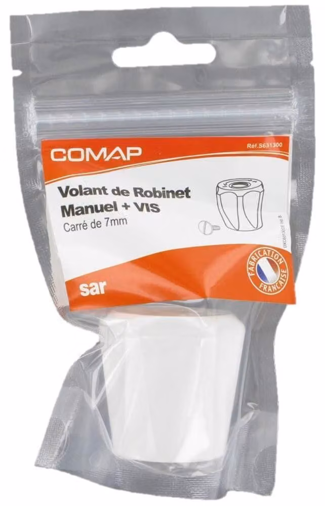 Manopola per radiatore - Volantino con viti - Quadrato da 7 mm - Altezza 42 mm