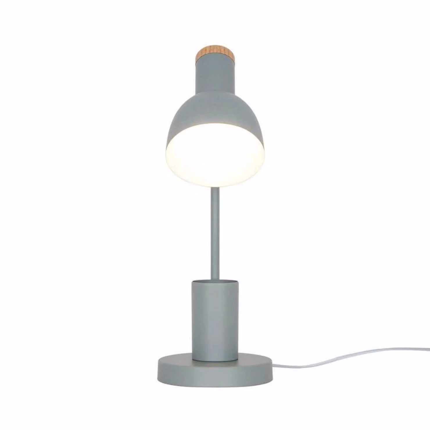 Nordlux Lampada da tavolo Devone, verde polvere, altezza 43 cm, metallo Devone, Verde, Cameretta, Metallo, Scandinavo, Lampada da tavolo