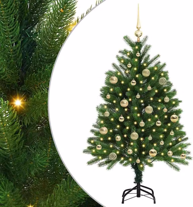 Albero di Natale con 150 LED con supporto Verde 120 cm PE