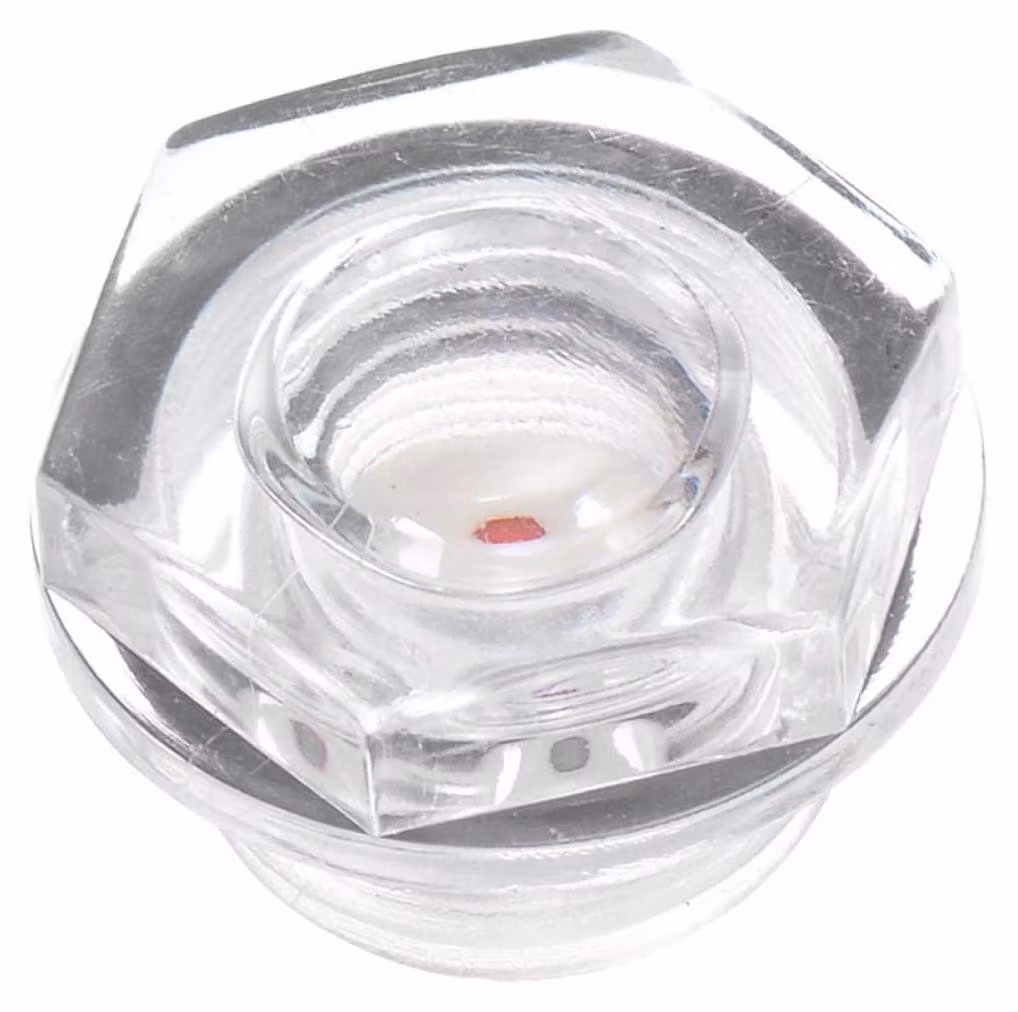 Indicatore del livello dell'olio per compressore d'aria con vetrino di controllo - M18 x 1,5 mm