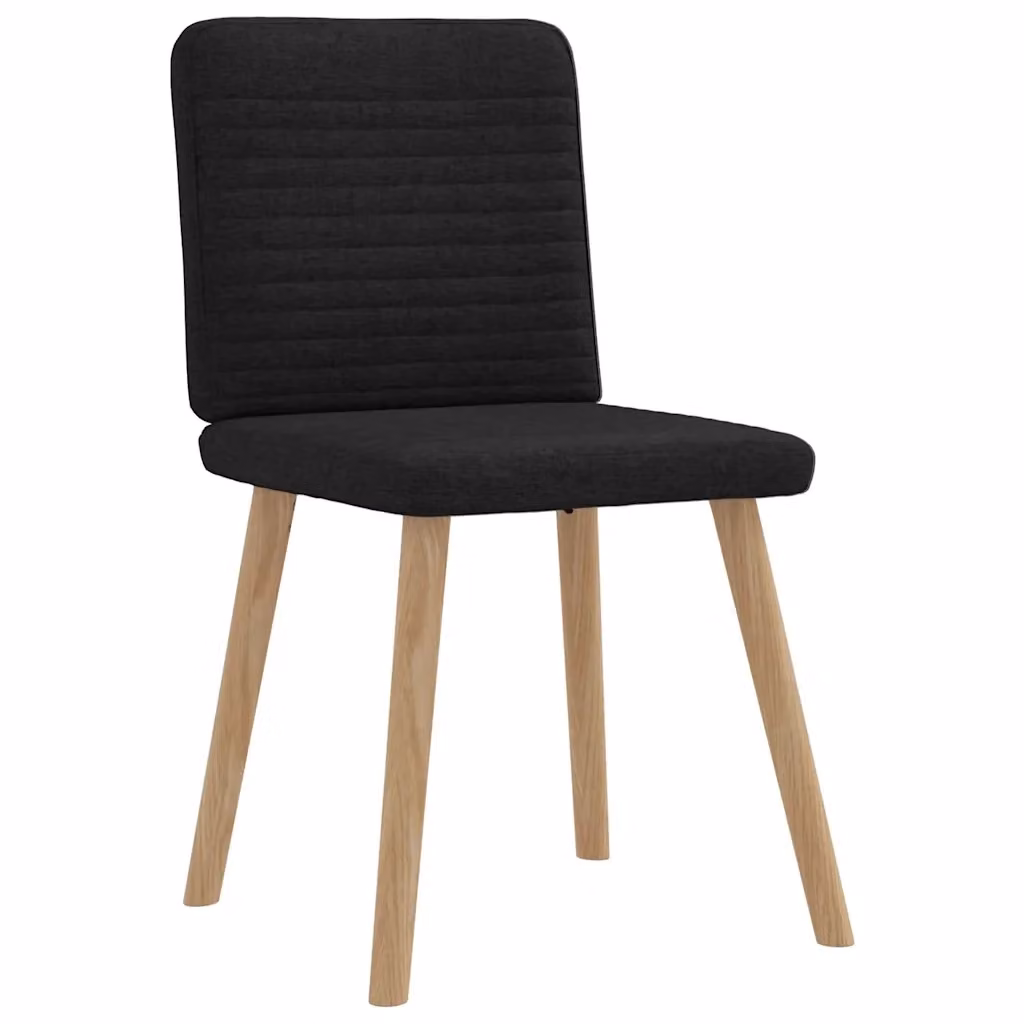 Set di 4 sedie da pranzo vidaXL in tessuto nero con struttura in legno e metallo per cucina e soggiorno – 2