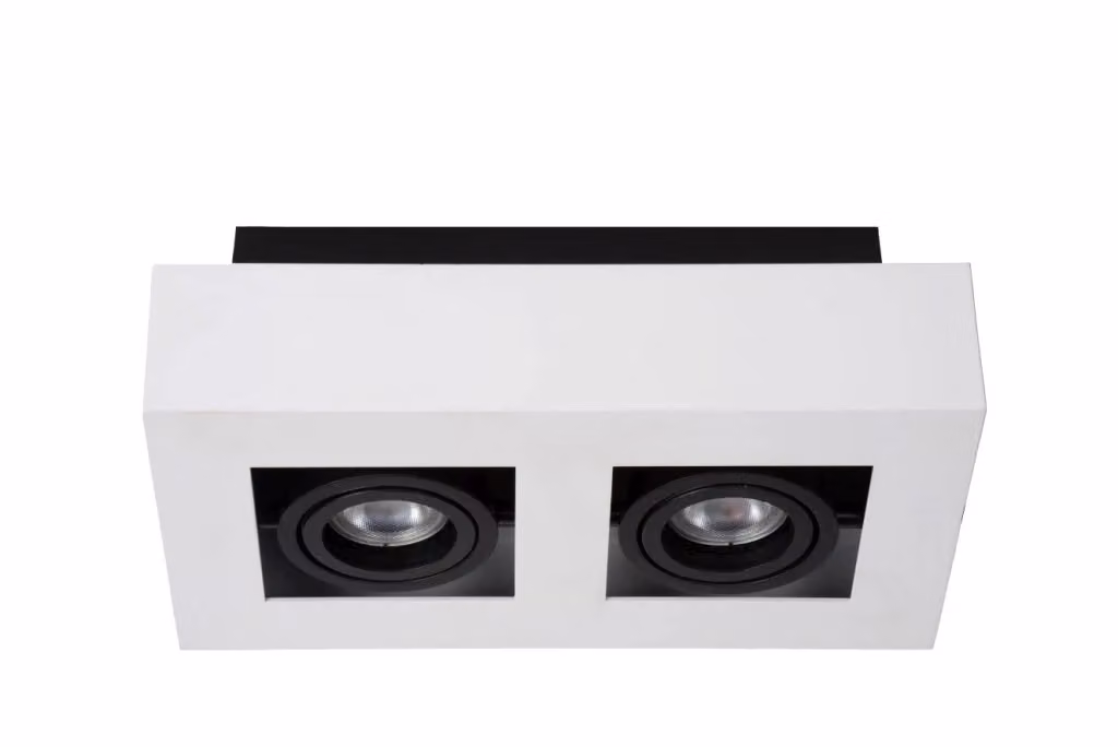Faretto a soffitto Lucide Xirax bianco in alluminio con 2 luci LED GU10 regolabili e dimmerabili – 2