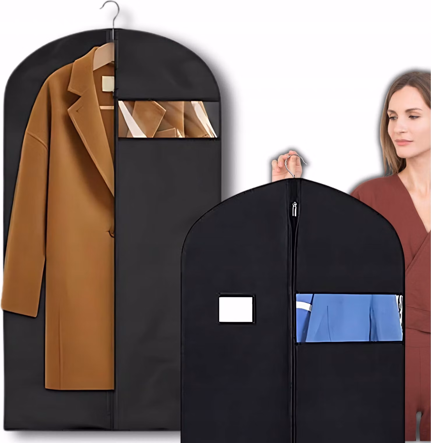 Organizzatore nero impermeabile per abiti