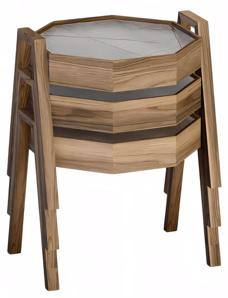 Couchtisch-Set aus Holz in Braun modern elegant