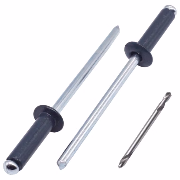 400 rivetti ciechi, 4,0 x 16 mm, in alluminio, verniciati, colore grigio antracite RAL 7016, inclusi i trapani