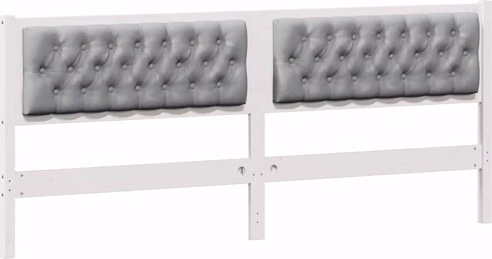 Testiera Bianco e grigio chiaro 200 cm Legno di pino massello