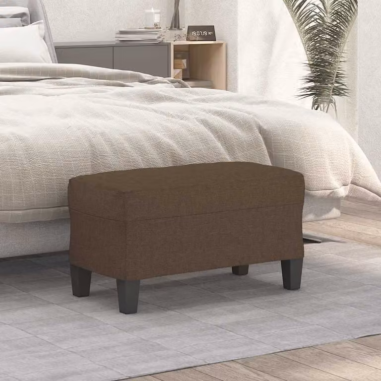 Panca moderna vidaXL in tessuto marrone con struttura in legno L: 70 cm, P: 35 cm, H: 41 cm