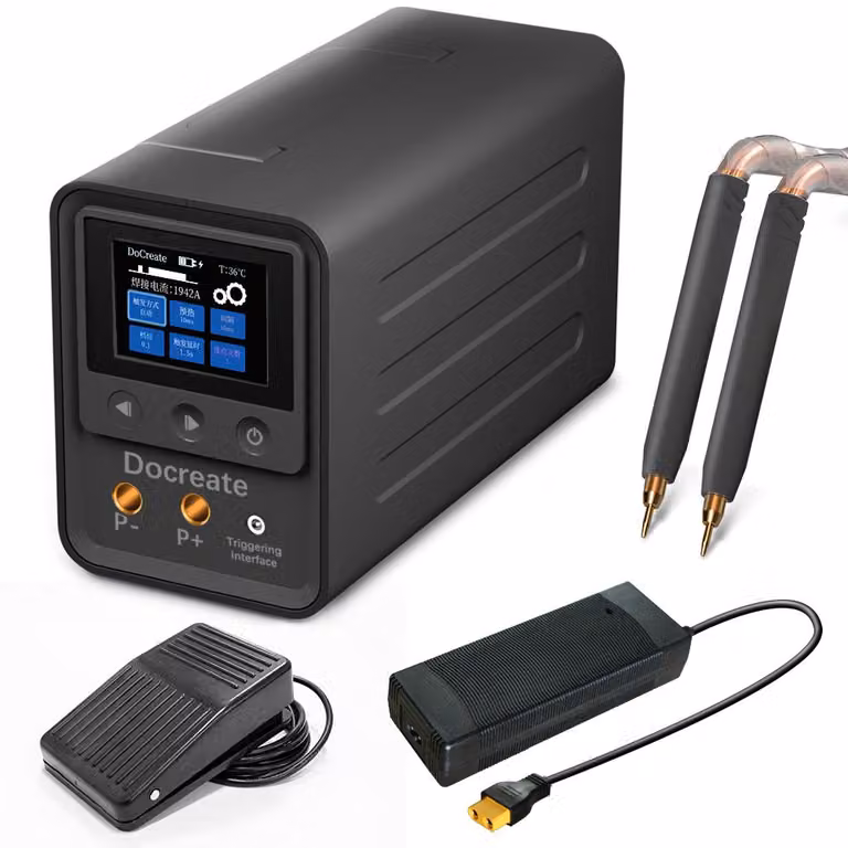 Apparecchio di saldatura a punti ad alta potenza - 10 kW, 1800 A - Striscia di nichel da 0,3 mm - Display digitale a colori