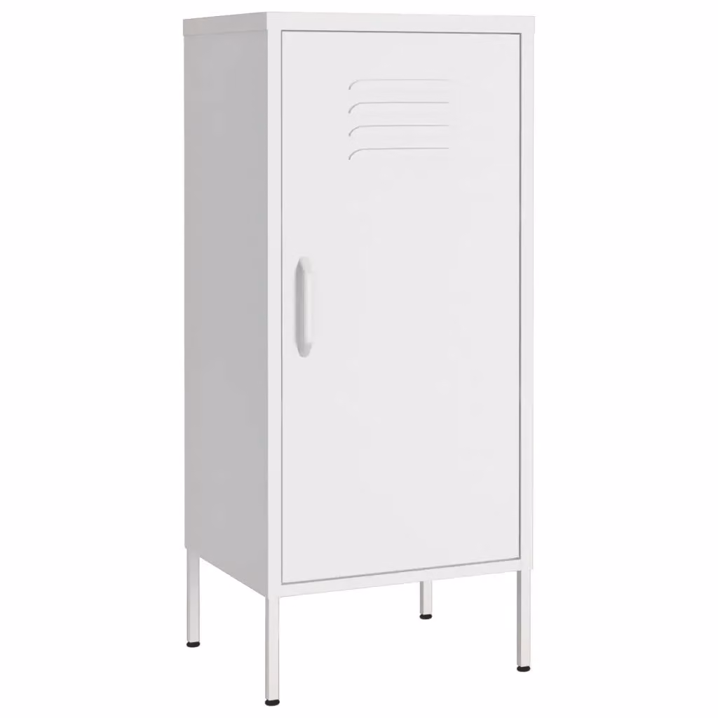 Armadietto da bagno bianco vidaXL in metallo con ripiani interni e ante a battente L: 42,5 cm, P: 35,0 cm, H: 101,5 cm – 2