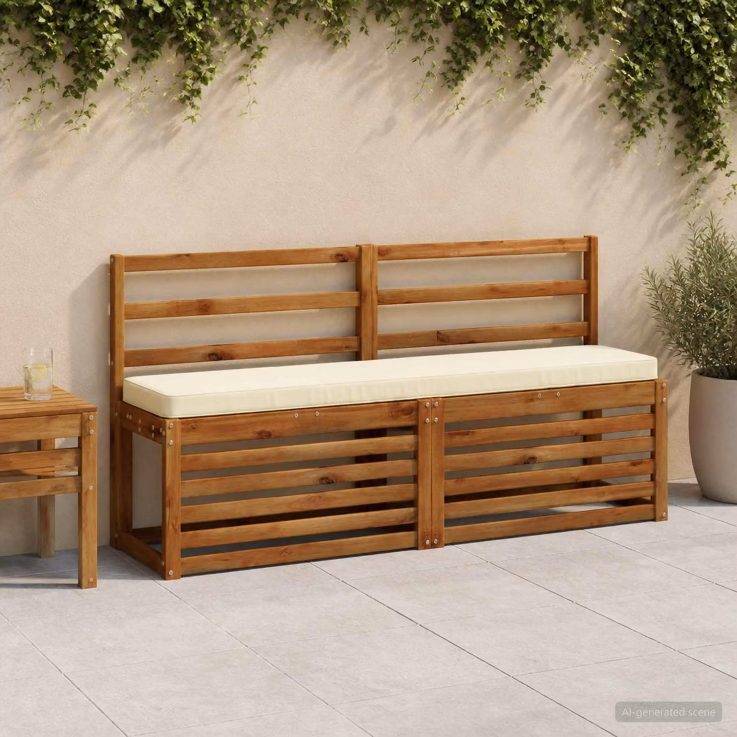 Cuscino per Panchina vidaXL VUGHT in Poliestere, Colore Beige, Design Moderno e Rettangolare