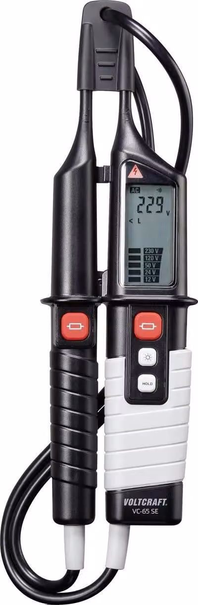 VOLTCRAFT VC-65 SE Tester di tensione bipolare CAT III 1000 V, CAT IV 600 V Acustico, LCD, LED (VC-11889355)