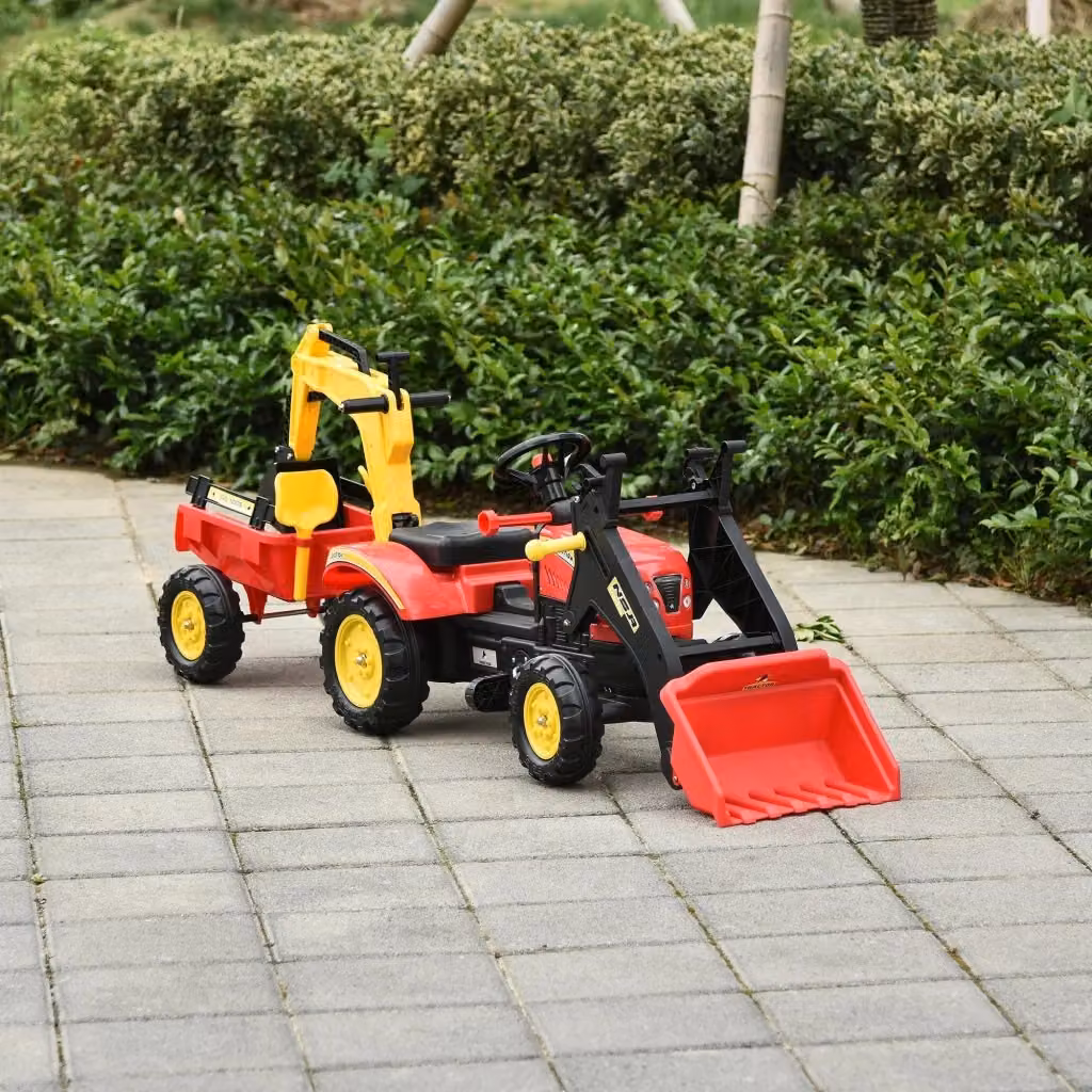 Ruspa a Pedale per Bambini GIORDANOSHOP Rosso, Giallo e Nero L/P/H: 179 x 42 x 59 cm – 2