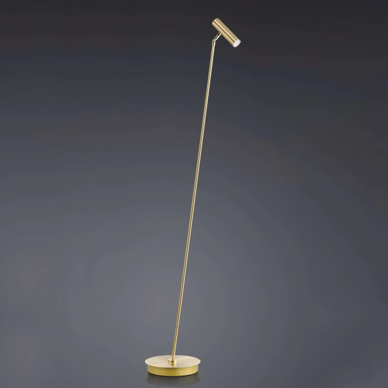 HELL Lampada da terra a LED Tom, dimmerabile, Ottone / Oro, Soggiorno / Sala da pranzo, Acciaio Inox, Moderno, Lampada LED da terra