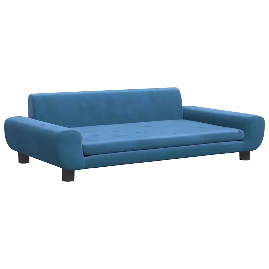 Divano per bambini vidaXL in velluto blu L: 100 cm, P: 54 cm, H: 33 cm – 2