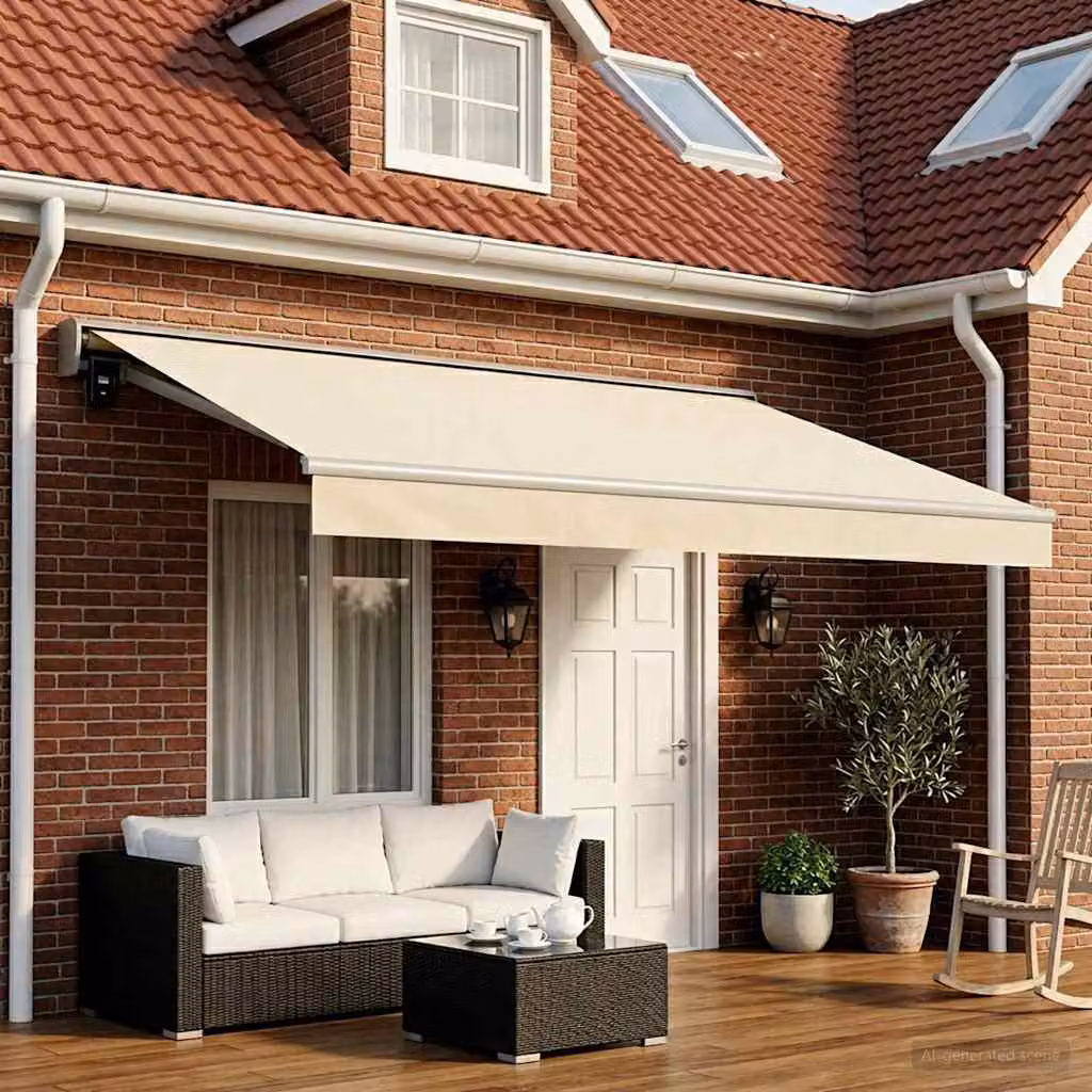 vidaXL Telo di ricambio per tenda da sole in poliestere, Beige, L: 500 cm, P: 300 cm