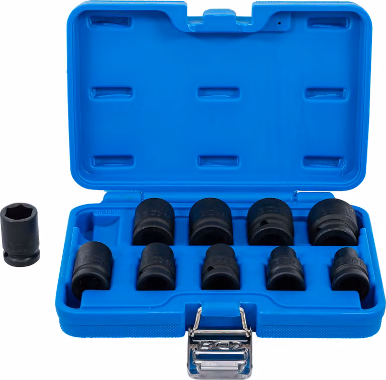 BGS Kraft set di chiavi a bussola esagonali a guida quadrata 12,5 mm (1/2") SW 3/8 - 15/16" pollici dimensioni 10 pezzi - 74296