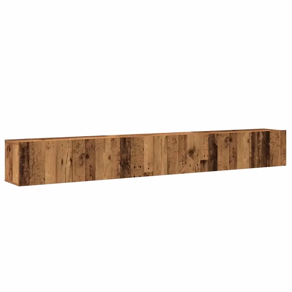 Set Mobile TV da parete 3 pezzi vidaXL in legno color marrone antico con finitura opaca – 2