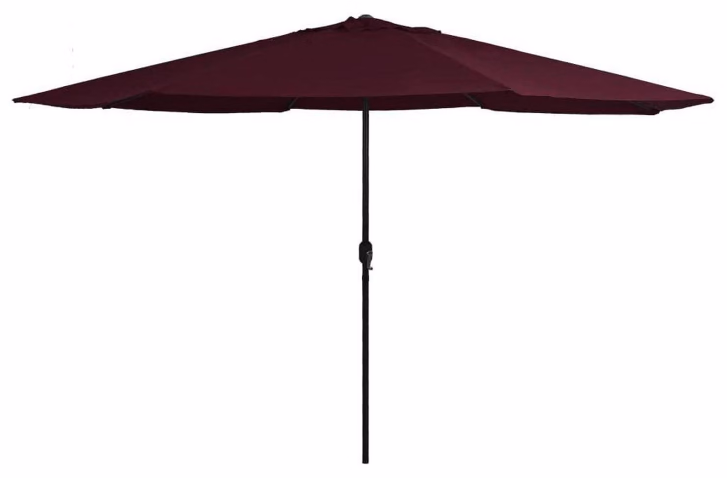 Ombrellone da giardino da 390 cm con manovella, protezione UV, ideale per terrazza, con palo in metallo, colore rosso