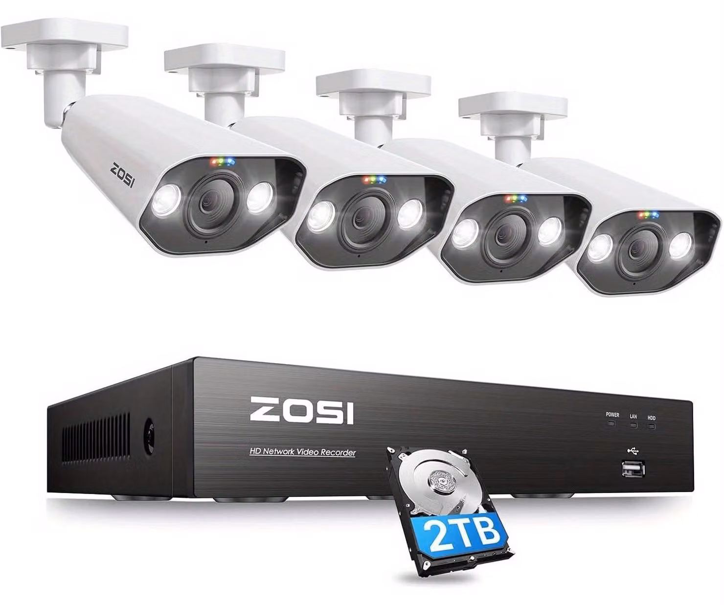Sistema di sicurezza 4K PoE - Telecamera di sicurezza - Sistema di videosorveglianza - Kit di videosorveglianza - Telecamera IP - 4 telecamere