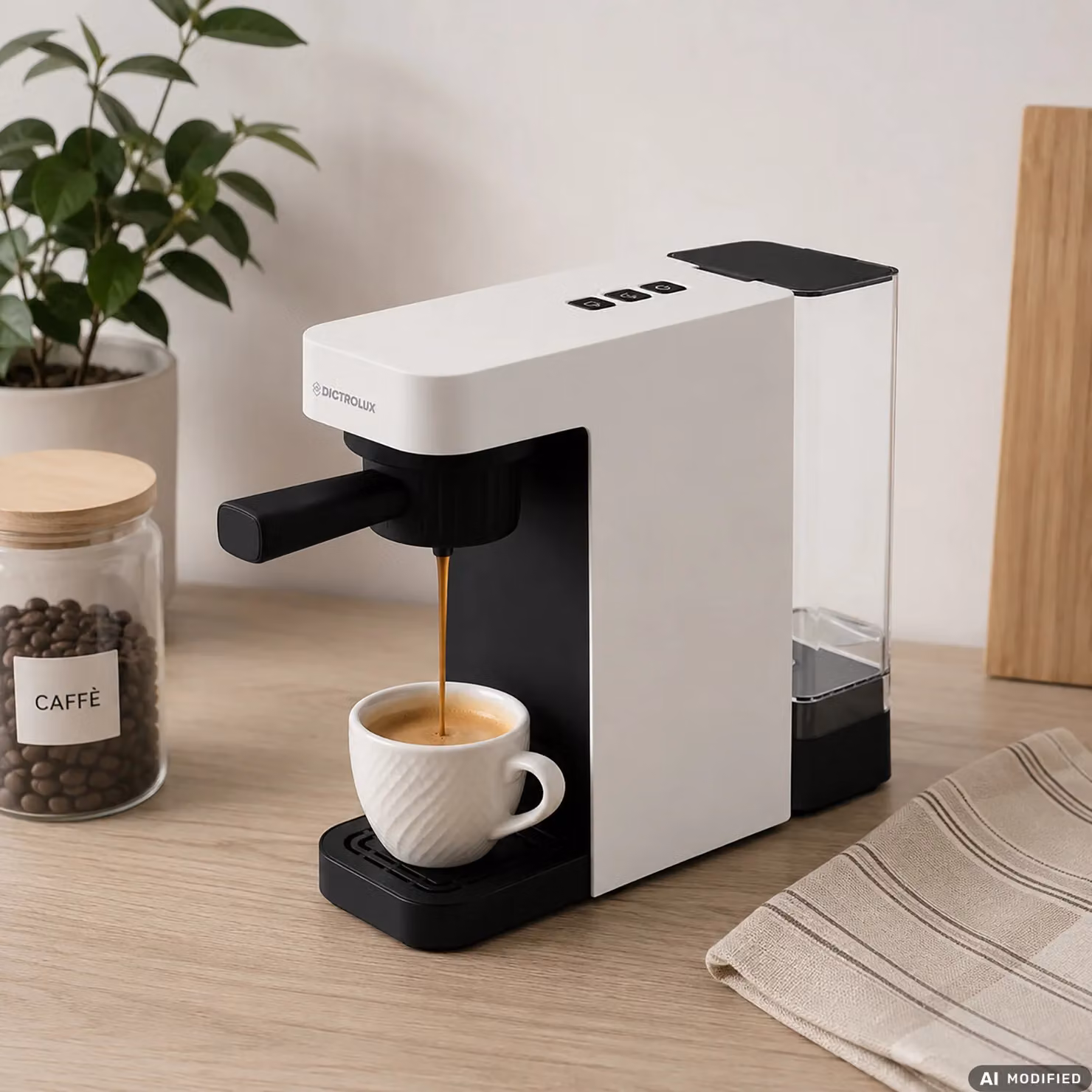 Macchina da Caffè 4 in 1 Dictrolux Krystin White, 1400 Watt, Compatibile con capsule Nescafé Dolce Gusto, Nespresso, caffè macinato e cialde ESE – 2