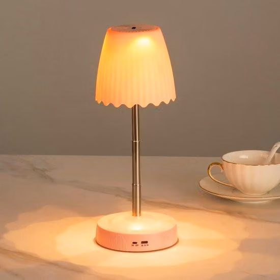 Sensore di movimento delle mani, illuminazione d'atmosfera a LED, lampada da tavolo ricaricabile, piccola, rosa, per camera da letto, soggiorno, scrivania