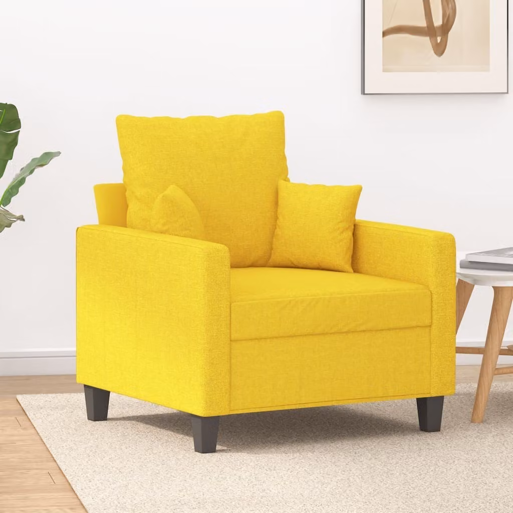 Maison Exclusive - Poltrona giallo chiaro, 60 cm, rivestita in tessuto