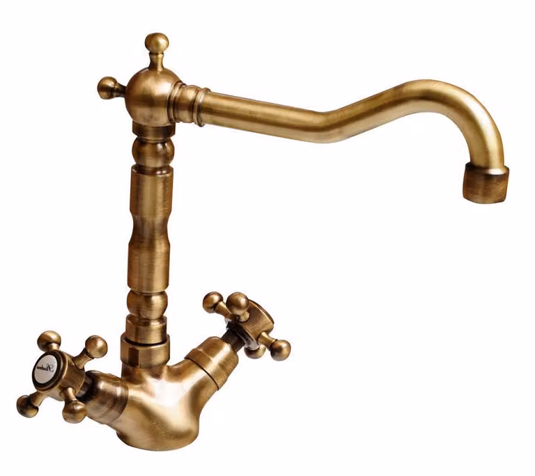 Sapho Reitano Rubinetteria Antea - Miscelatore per lavabo con bocca di erogazione, bronzo 3376